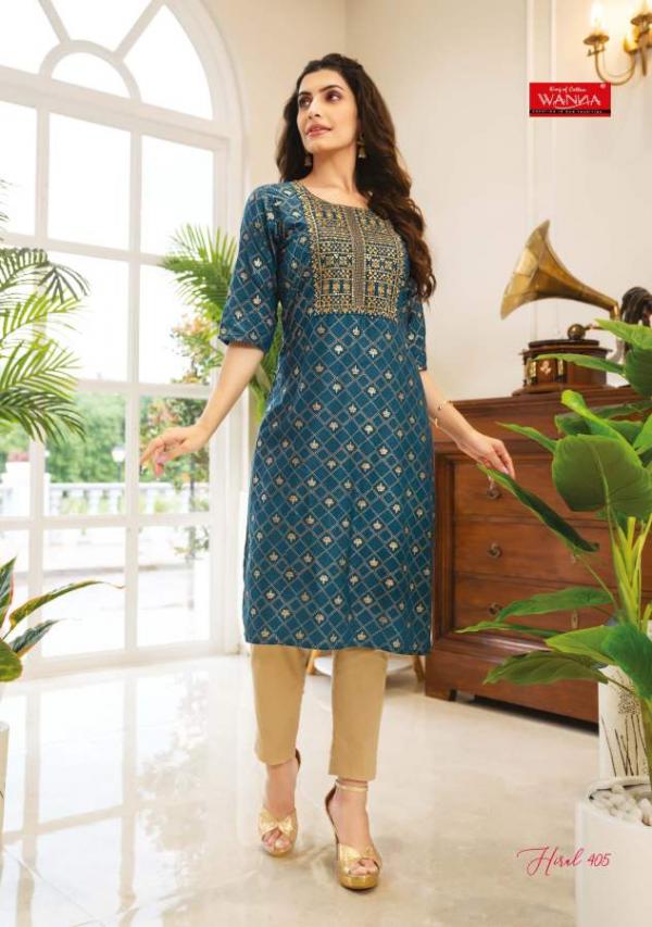 Wanna Hiral 4 Embroidery Wear Rayon Designer Kurti Collection